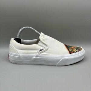 Vans Classic Slip On Sneakers Women’s 6 Big Reveal White Paisley VN000XG8AZQ